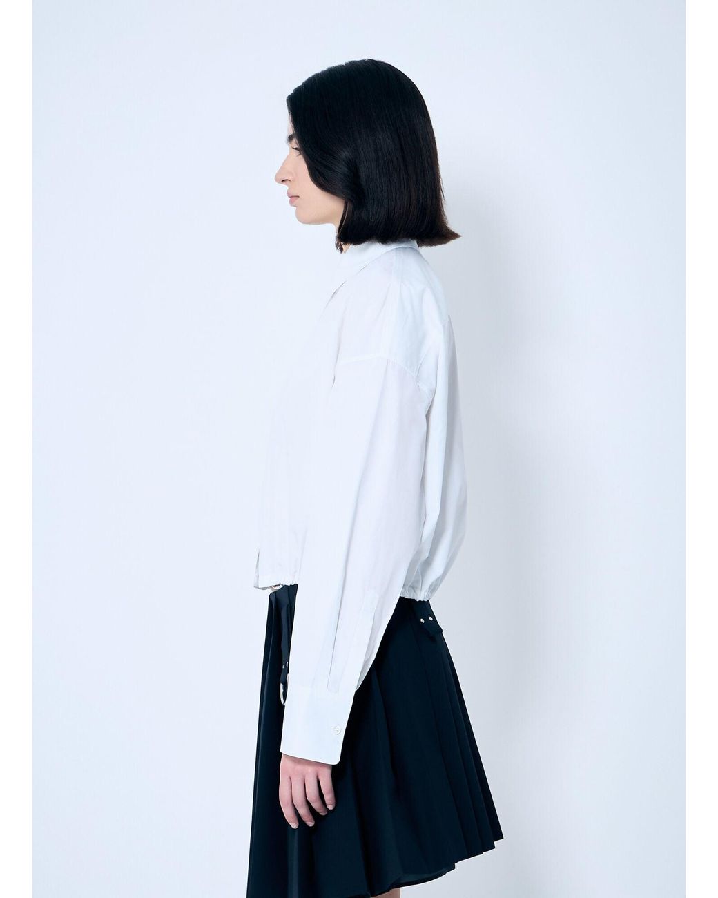 Prada White Drawstring Hem Shirt