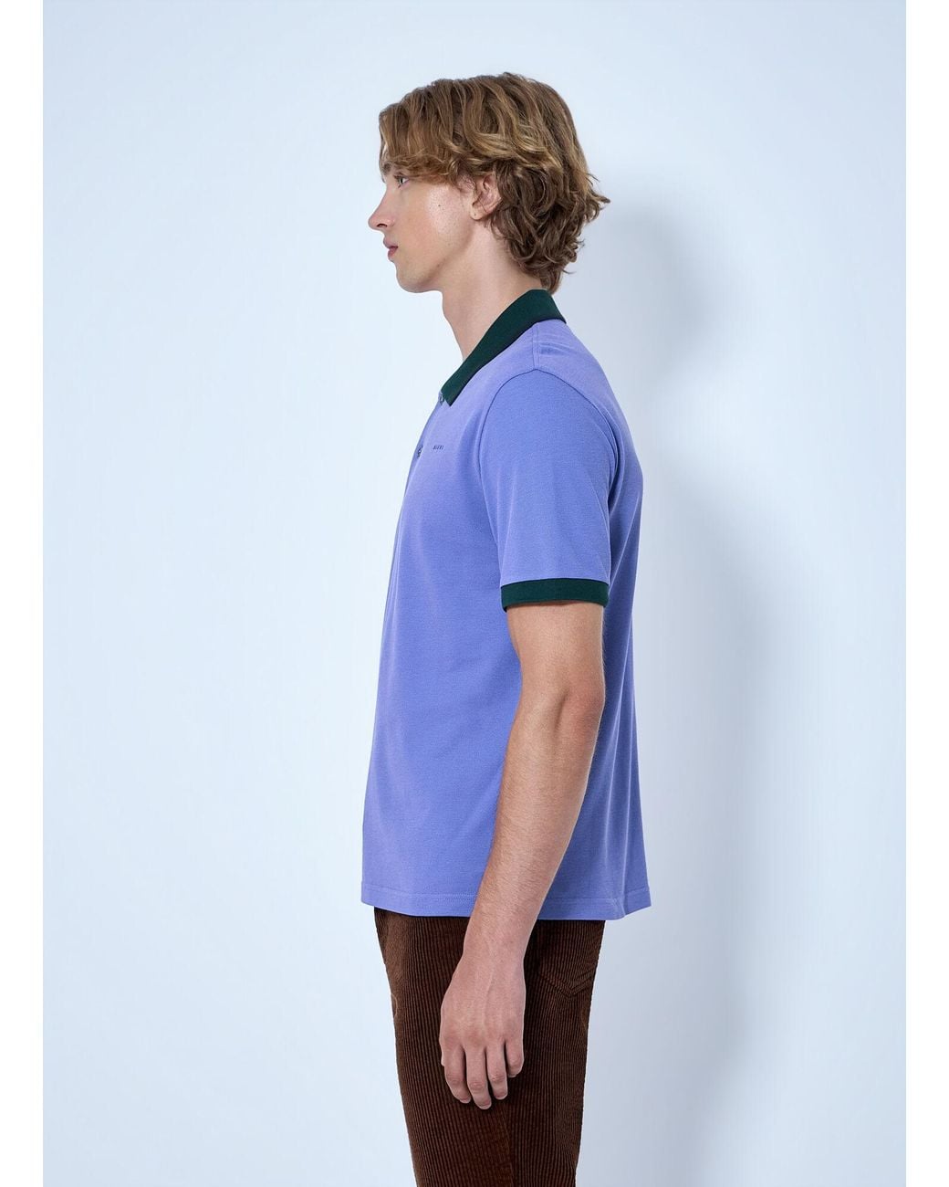 Marni Blue Cotton Polo Shirt for men