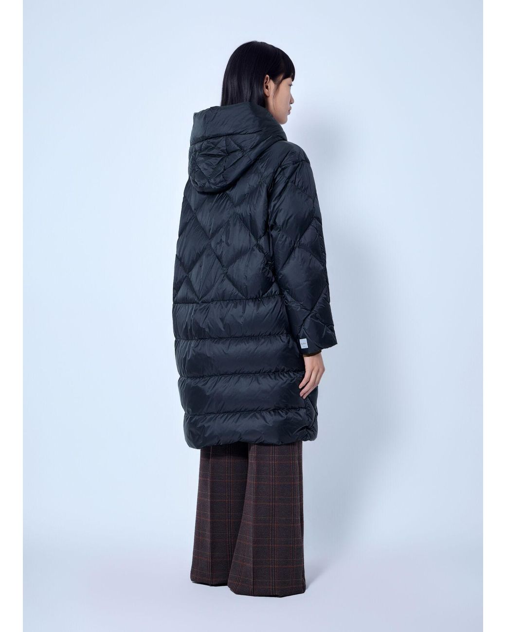 Max Mara Blue Diamond-Quilted Coat