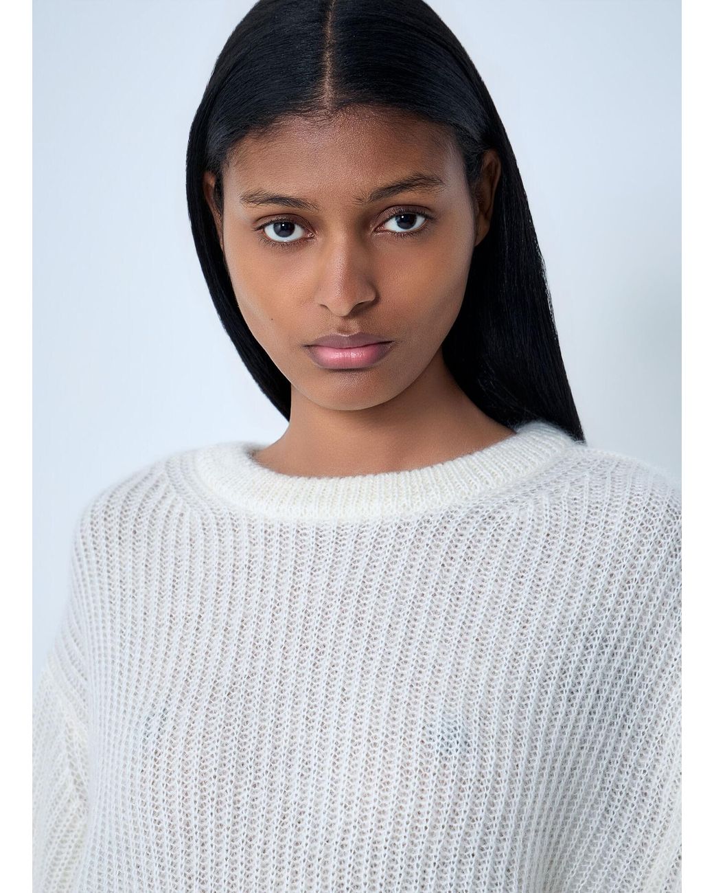 Totême  White Mohair-Blend Sweater