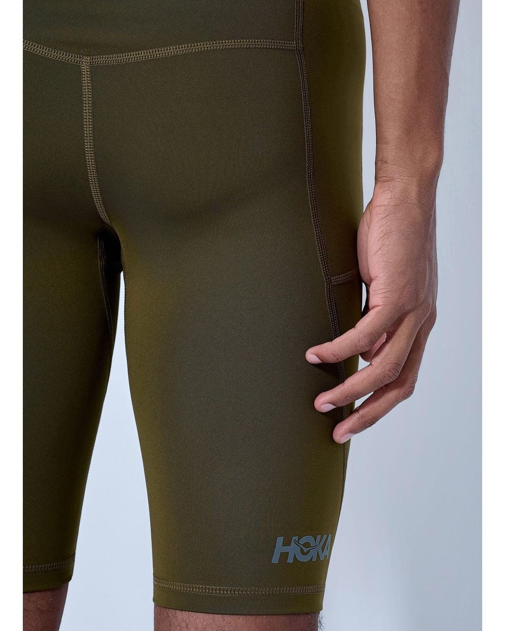 Hoka One One Green Novafly Half Tight Shorts for men