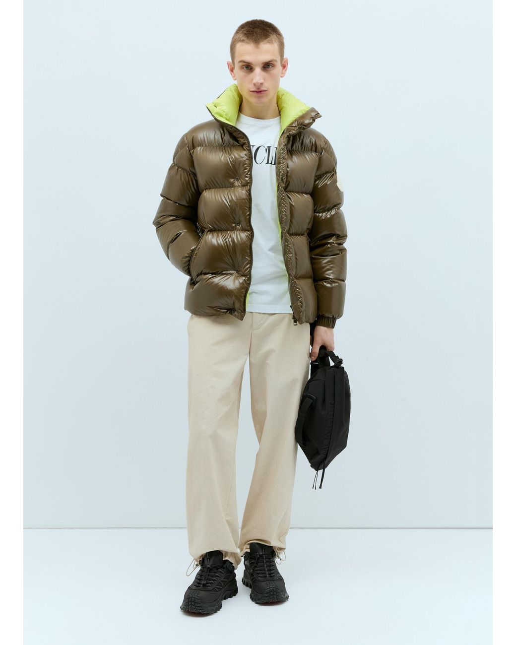 Moncler Natural Drawstring Cotton Poplin Pants for men