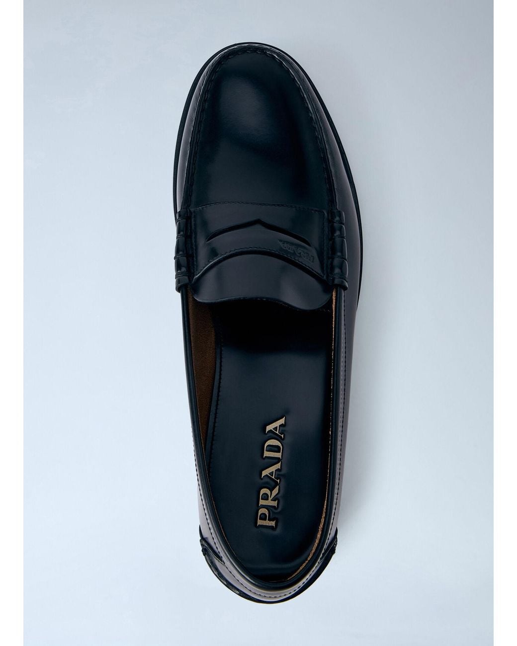 Prada Black Leather Loafers for men