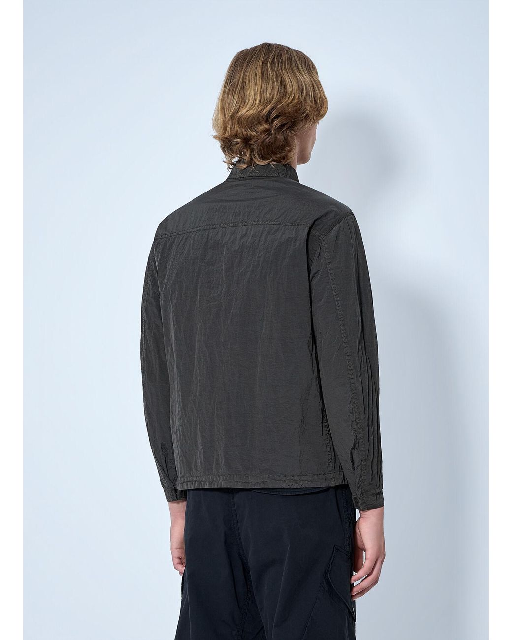 Stone Island Gray Technical Overshirt With Patch Pocket for men