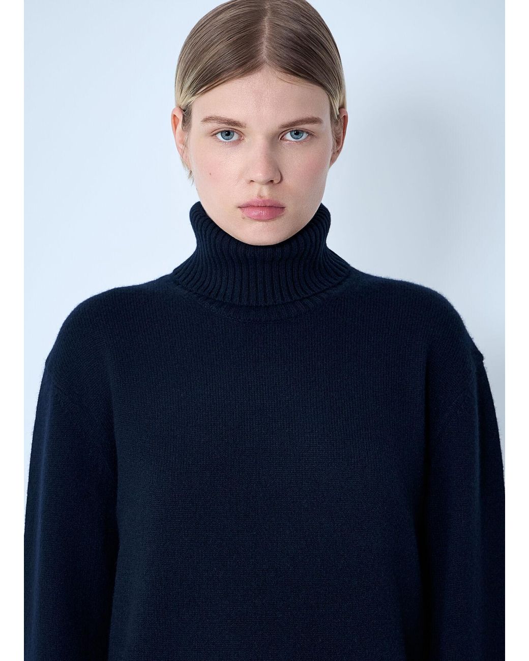 Totême Blue Cashmere Turtleneck