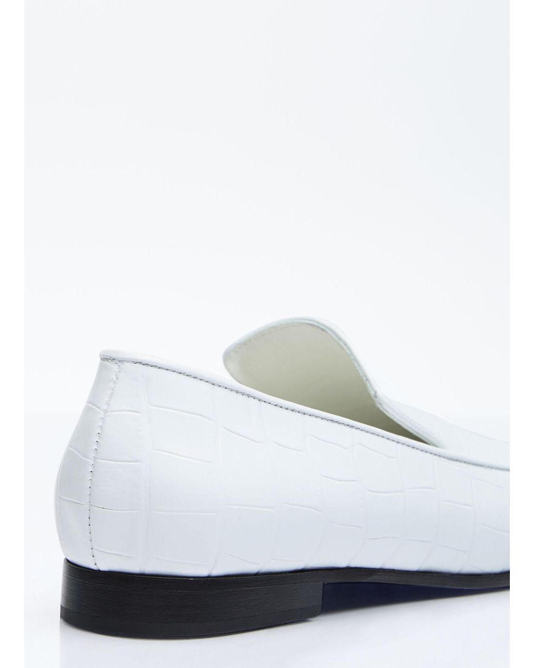 Totême White Croco Oval Loafers