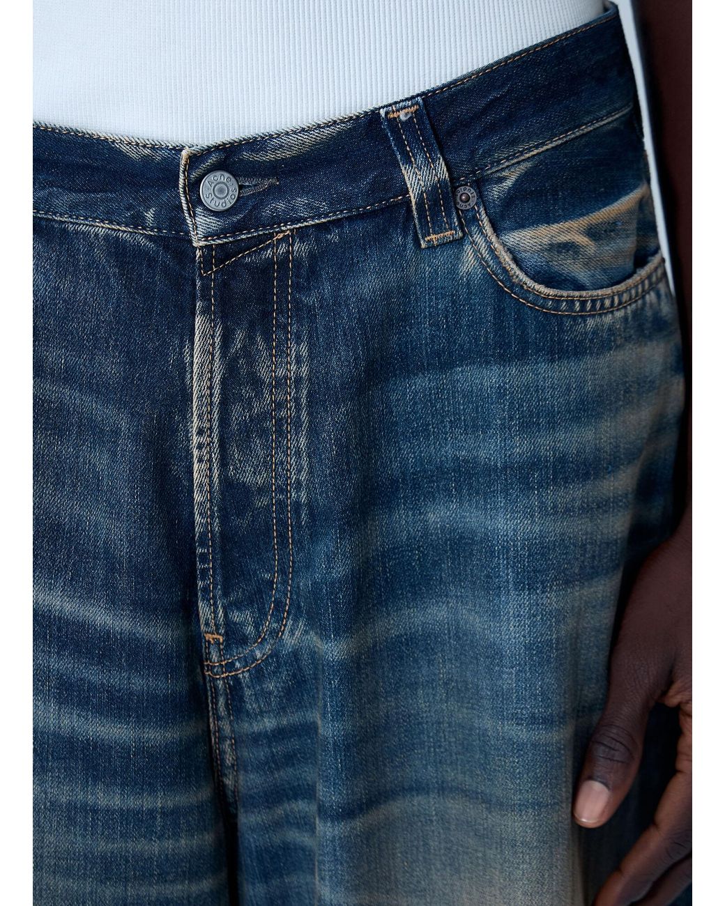 Acne Blue Distressed Five-Pocket Jeans for men