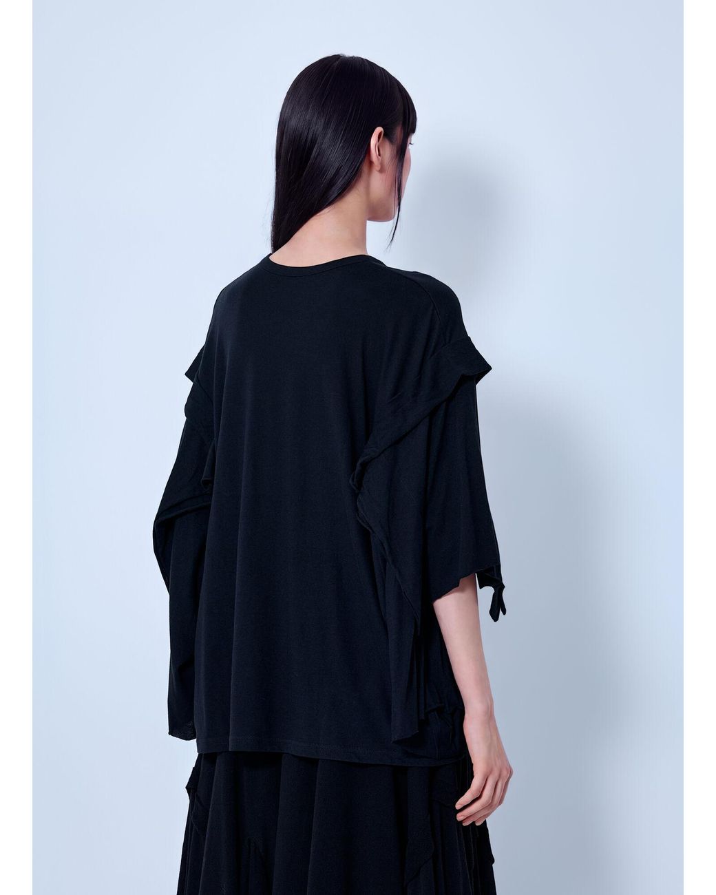 Yohji Yamamoto Blue Draped Long Sleeve T-Shirt