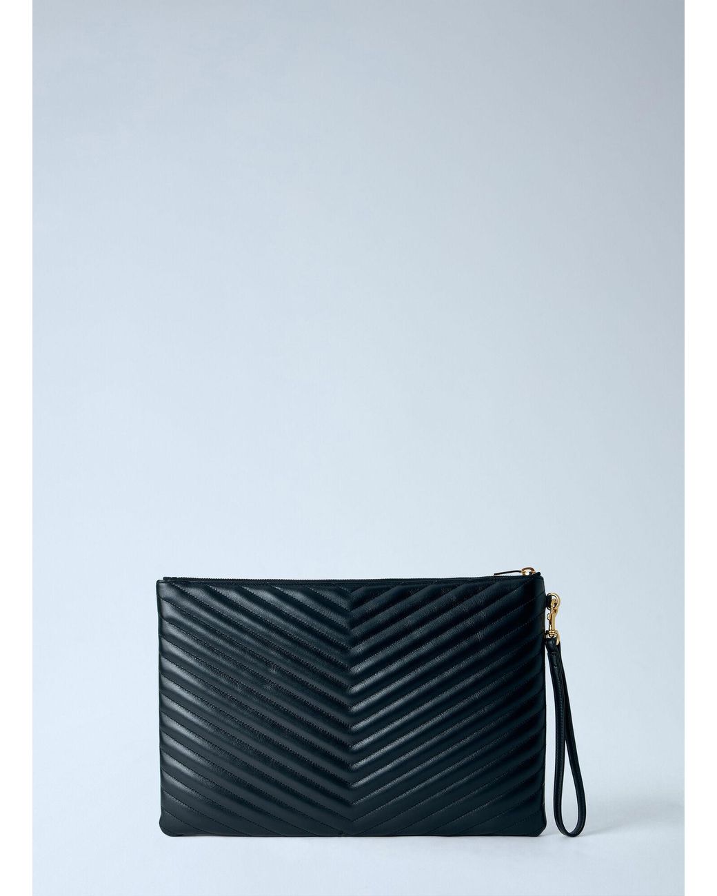 Saint Laurent Blue Cassandre Matelassé Document Holder