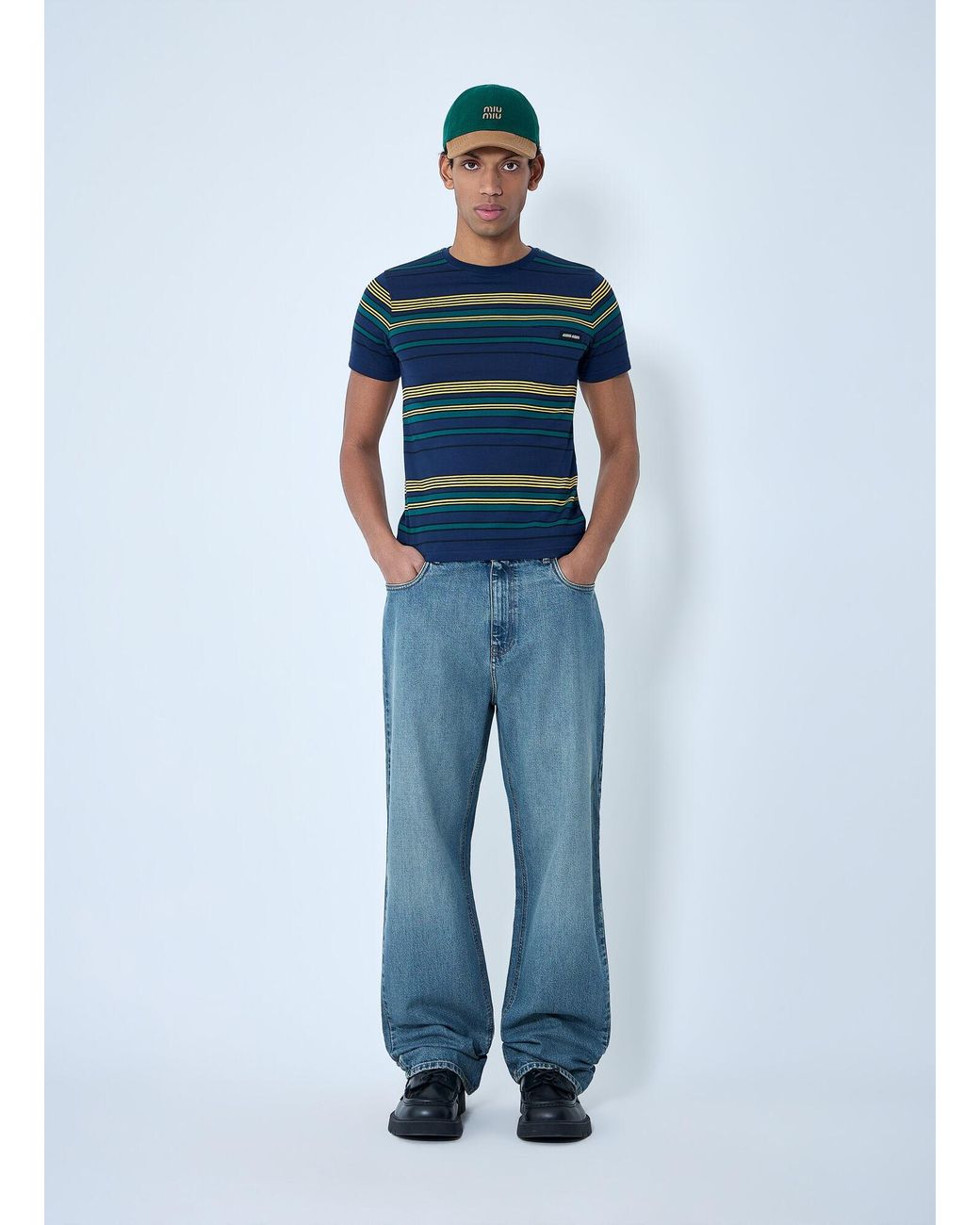 Miu Miu Blue Wide-Leg Denim Jeans for men