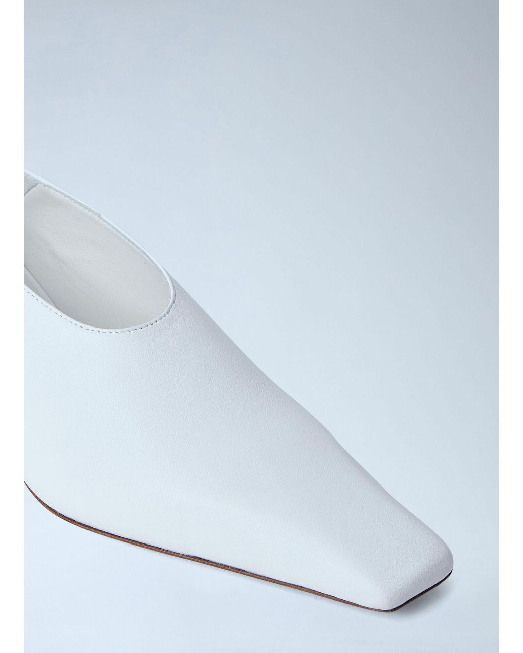 Sportmax White Leather Kitten Heel Pumps