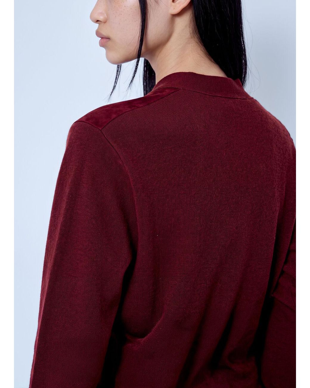 Max Mara Red Belted Cardigan With Patch Pockets