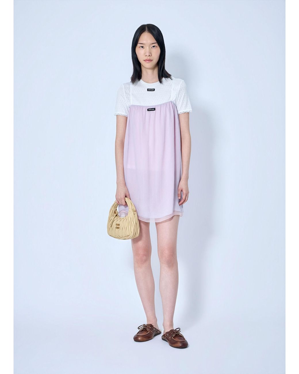 Miu Miu White Wisteria Chiffon Dress