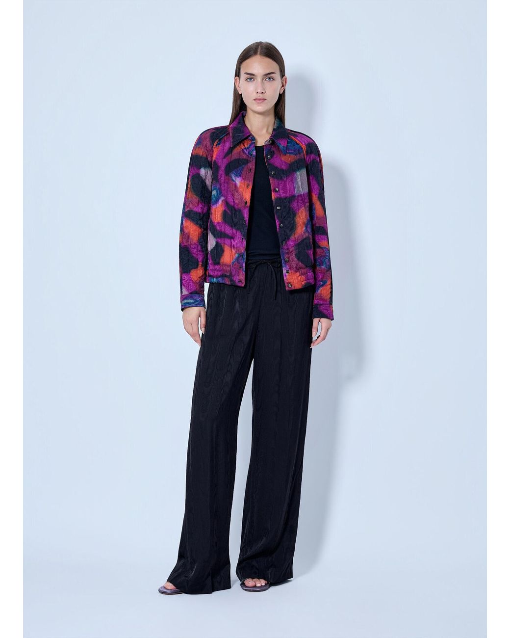 Dries Van Noten Blue Puvis Wide-leg Satin Pants