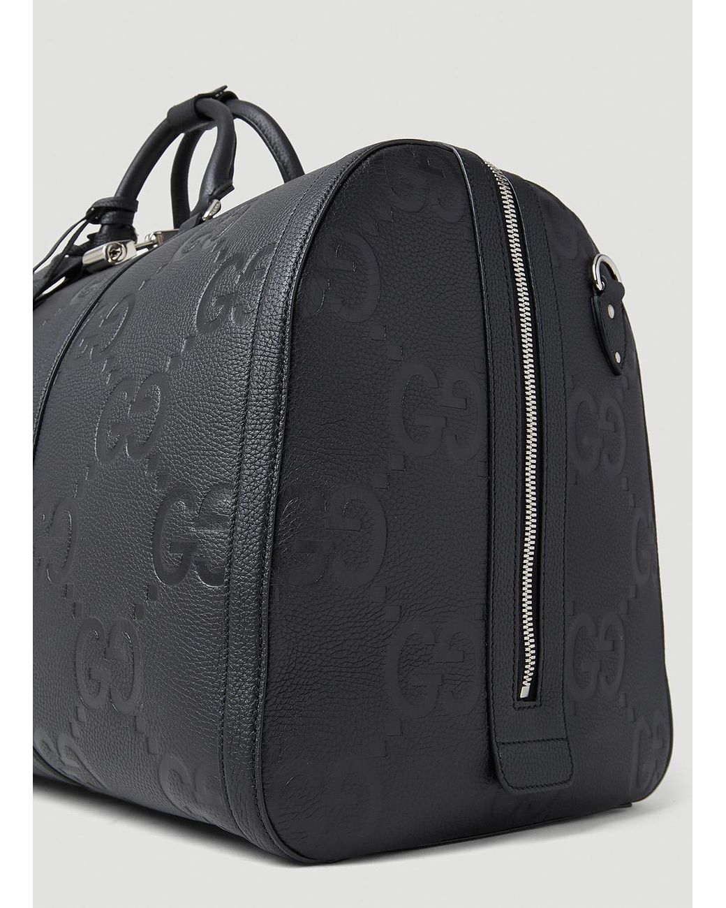 Jumbo GG large duffle bag in black leather