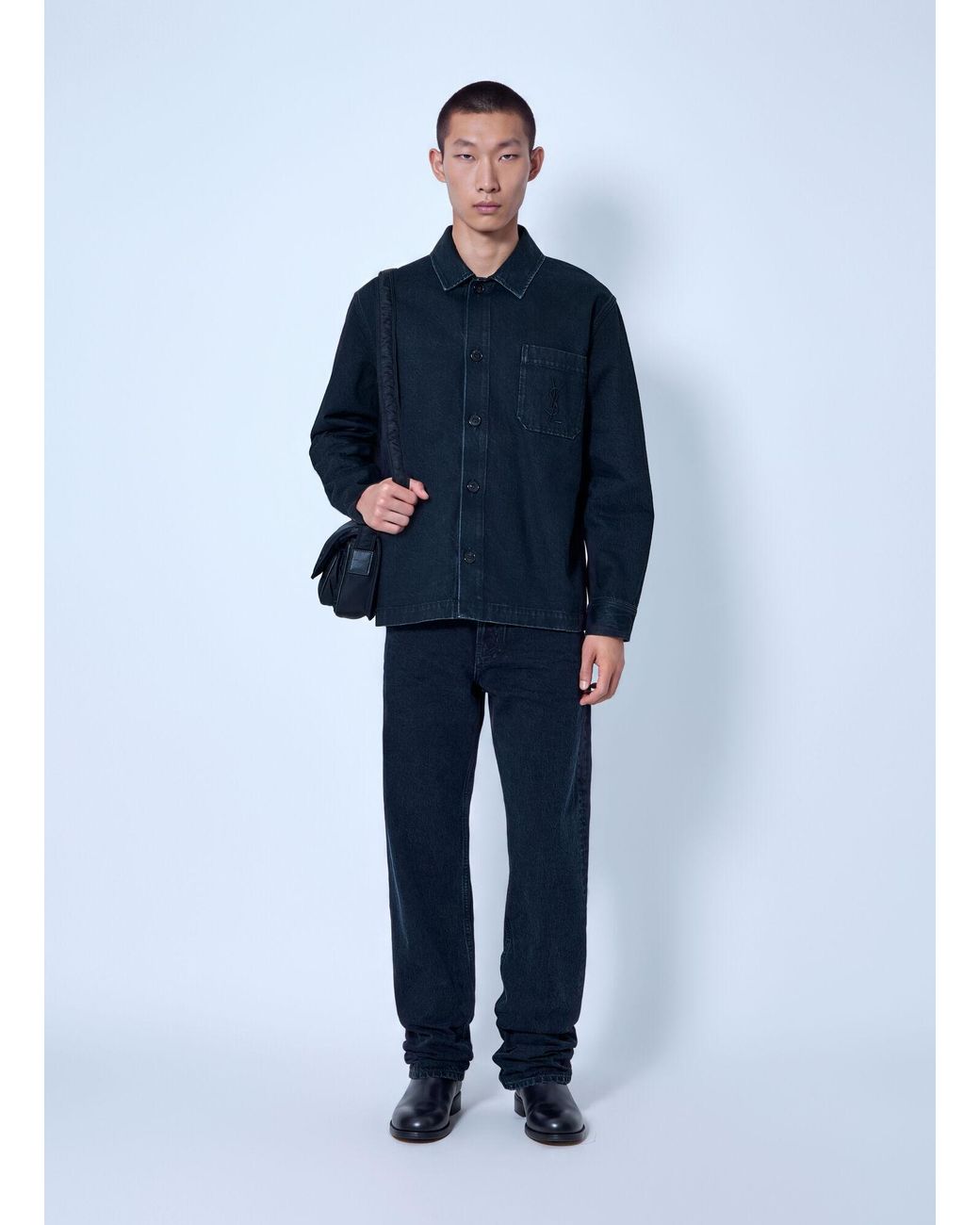 Saint Laurent Blue Downtown Overshirt for men