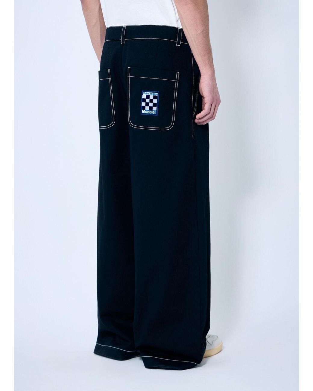 8 MONCLER PALM ANGELS Blue 8 Palm Angels Wide-Leg Pants for men
