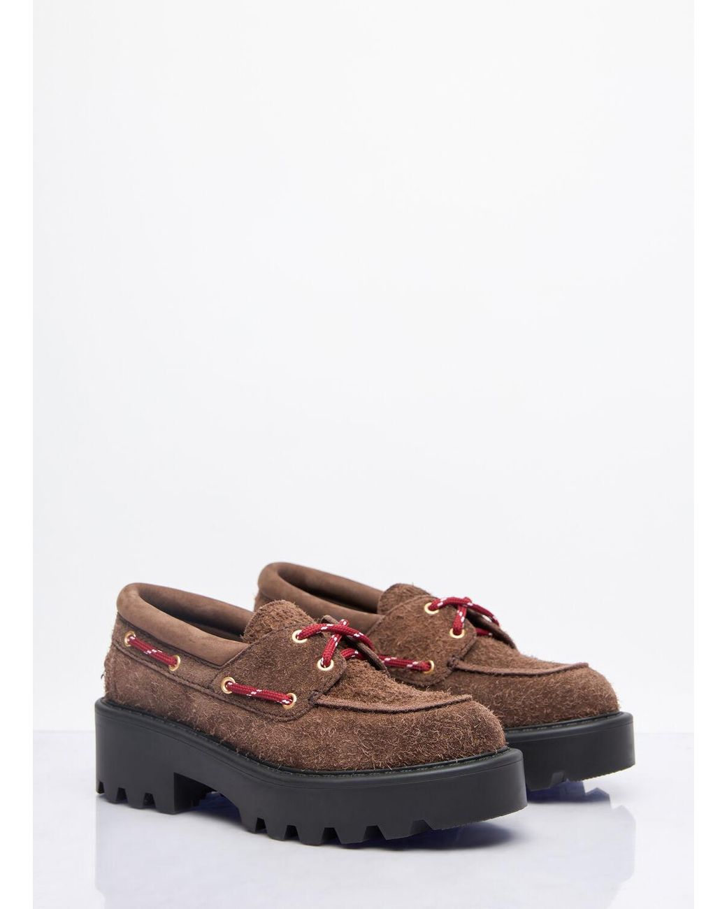 ローファー・オックスフォード MIUMIU BROWN SUEDE LEATHER LOAFERS Miu Miu Suede Loafers in Brown | Lyst