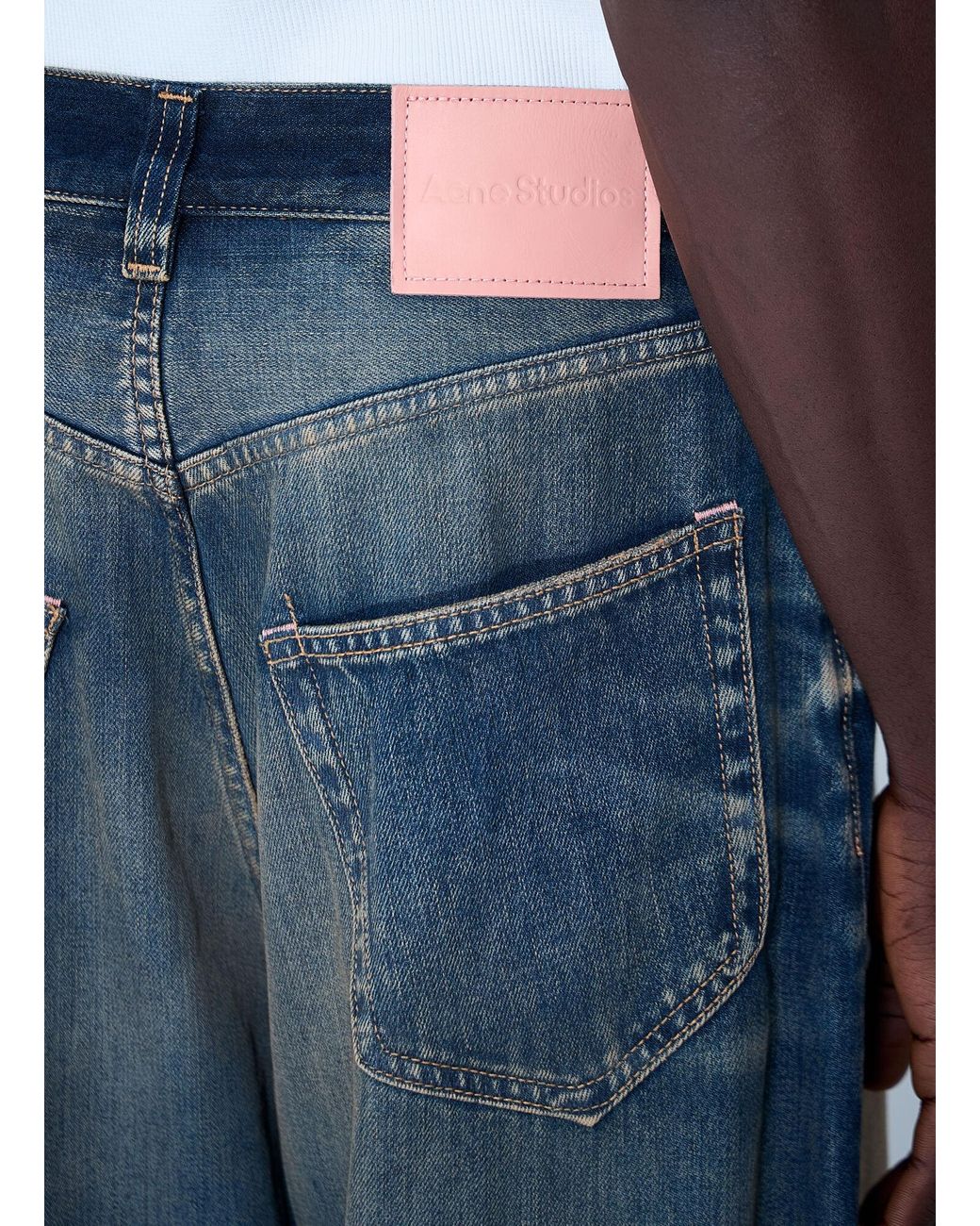 Acne Blue Distressed Five-Pocket Jeans for men