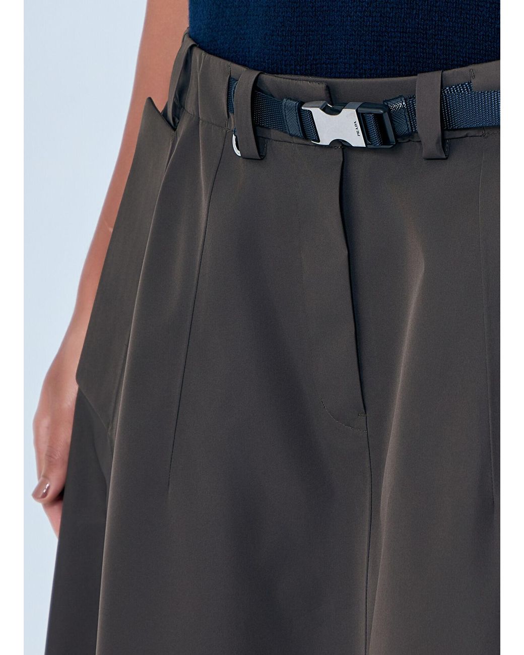 Prada Black Technical Fabric Circle Skirt