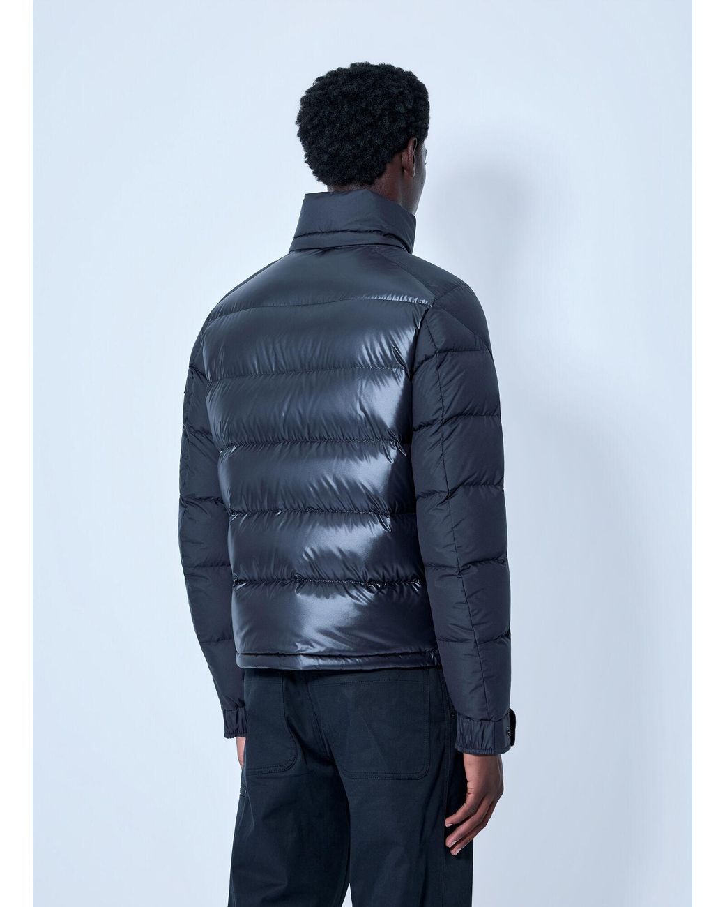 Moncler Blue Maya Hooded Short Down Jacket for men