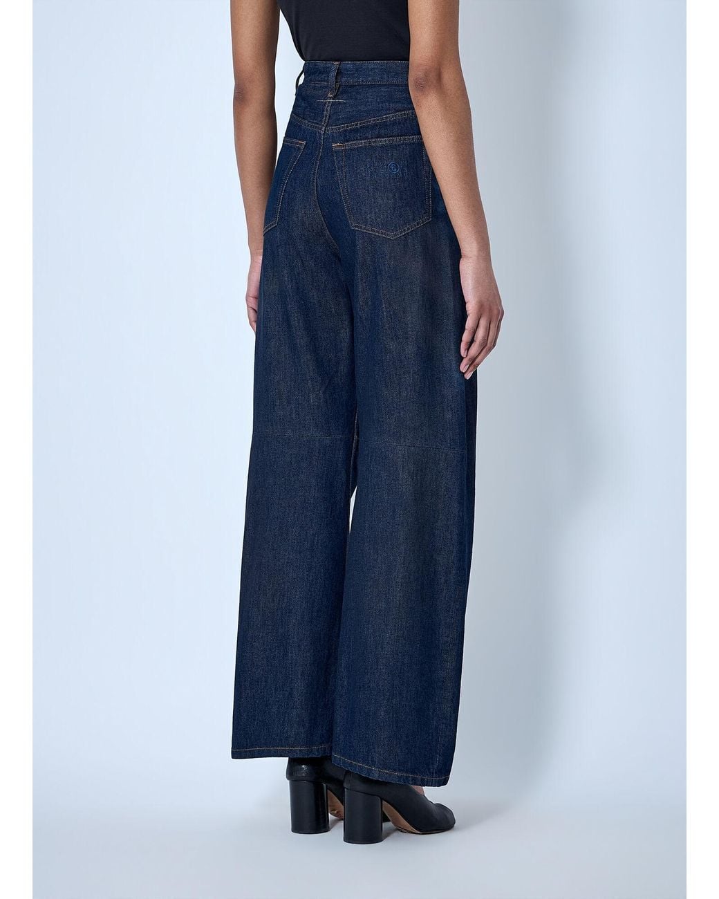 MM6 by Maison Margiela Blue Wide-Leg Denim Trousers