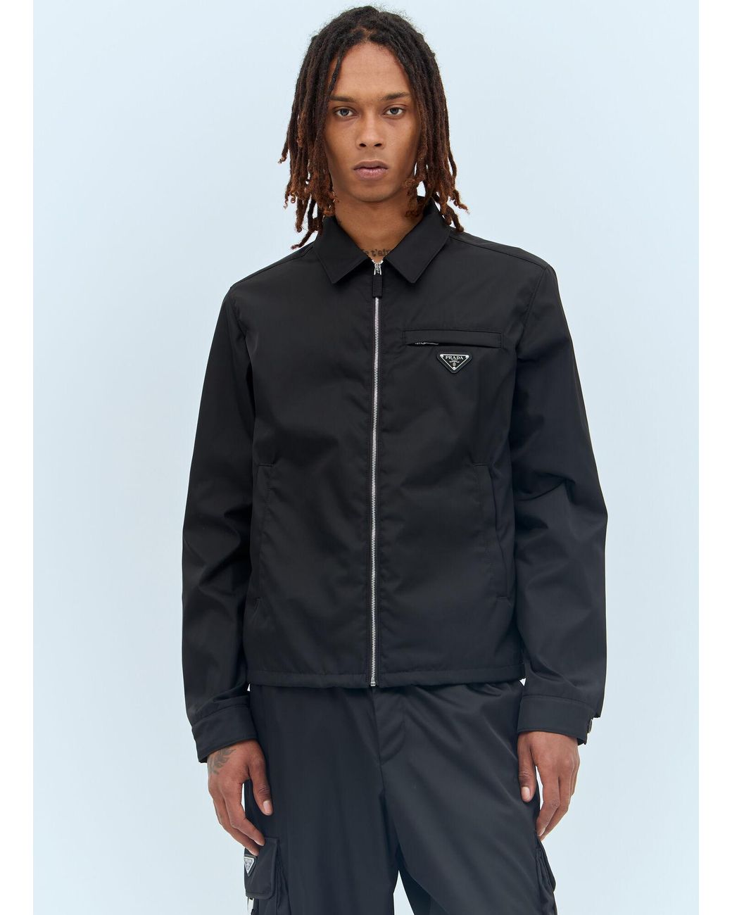 Prada Blue Re-Nylon Blouson Jacket for men