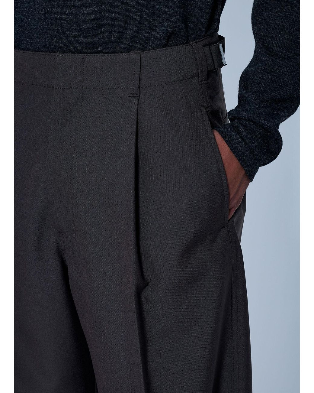 Lemaire Blue Single Pleat Tailored Pants for men