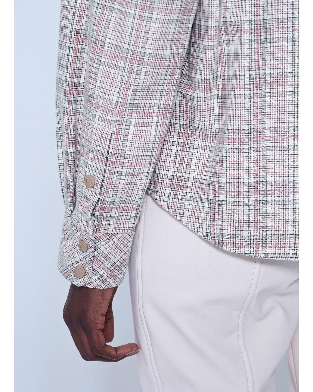 Moncler Gray Checked Button-Up Shirt
