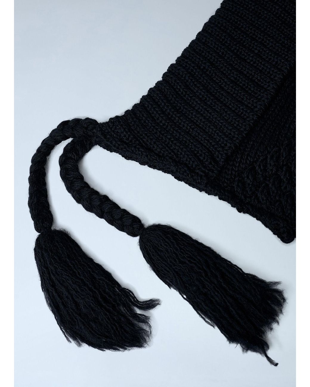 Yohji Yamamoto Black Aran Hooded Hat