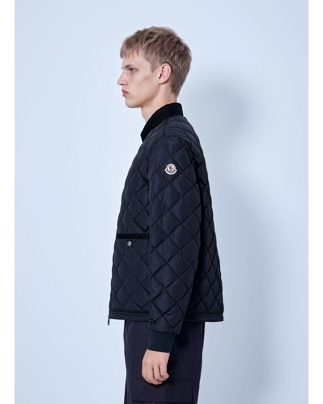 Moncler Blue Eclal Short Down Jacket for men