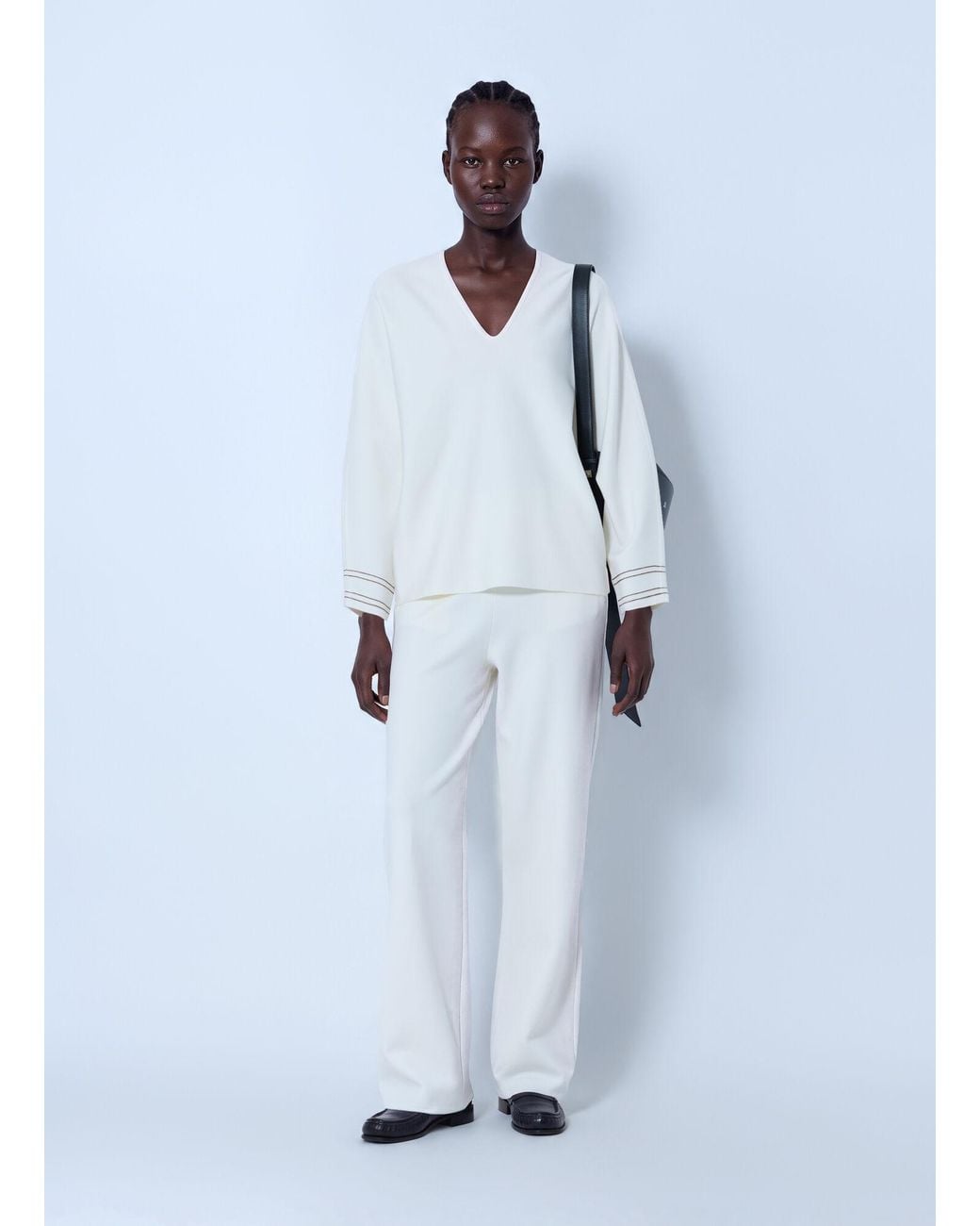 Max Mara Blue Wide-Leg Tailored Trousers