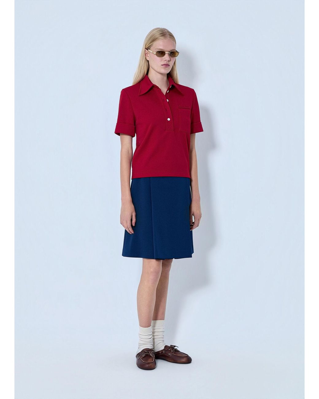 Miu Miu Blue Technical Jersey Mini Skirt