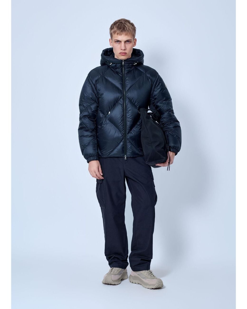 Moncler Blue Valclaire Hooded Diamond-quilted Down Jacket for men