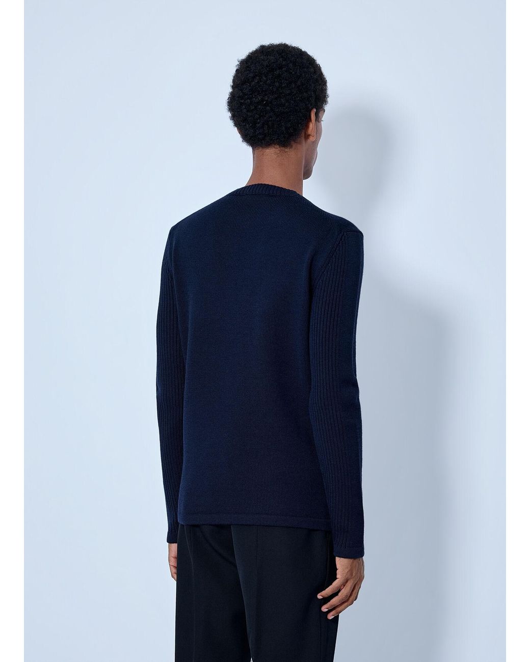 Prada Blue Wool Sweater for men