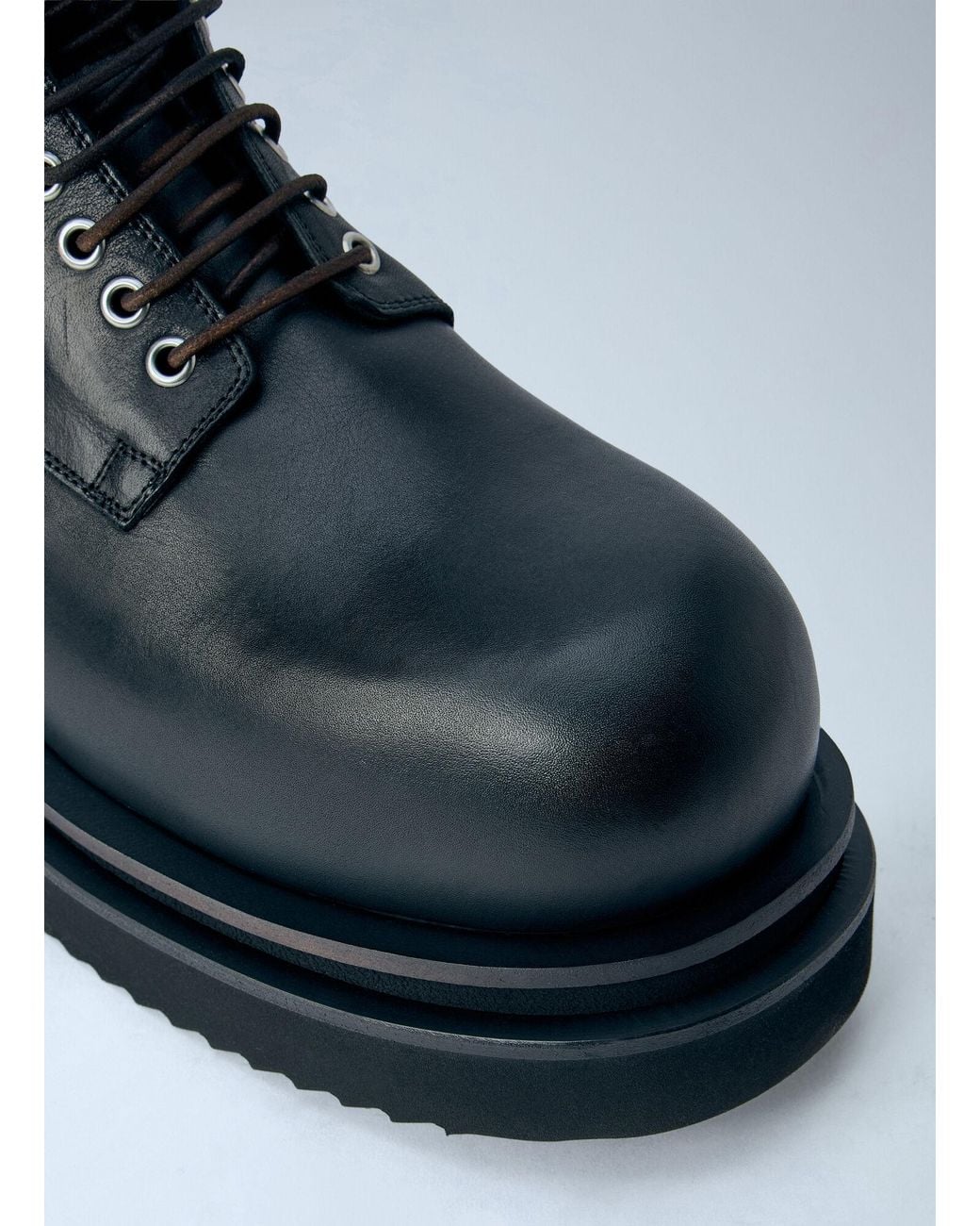 Rick Owens Blue Bogun Lace Up Boots for men