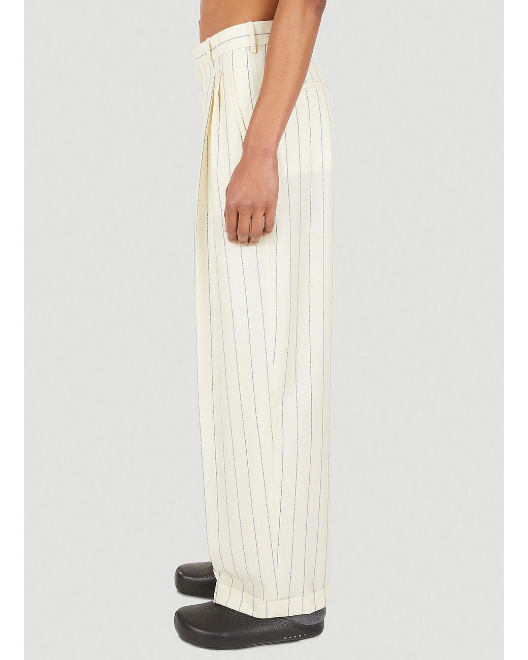Marni Relaxed Striped Pants in Natural for Men | Lyst
