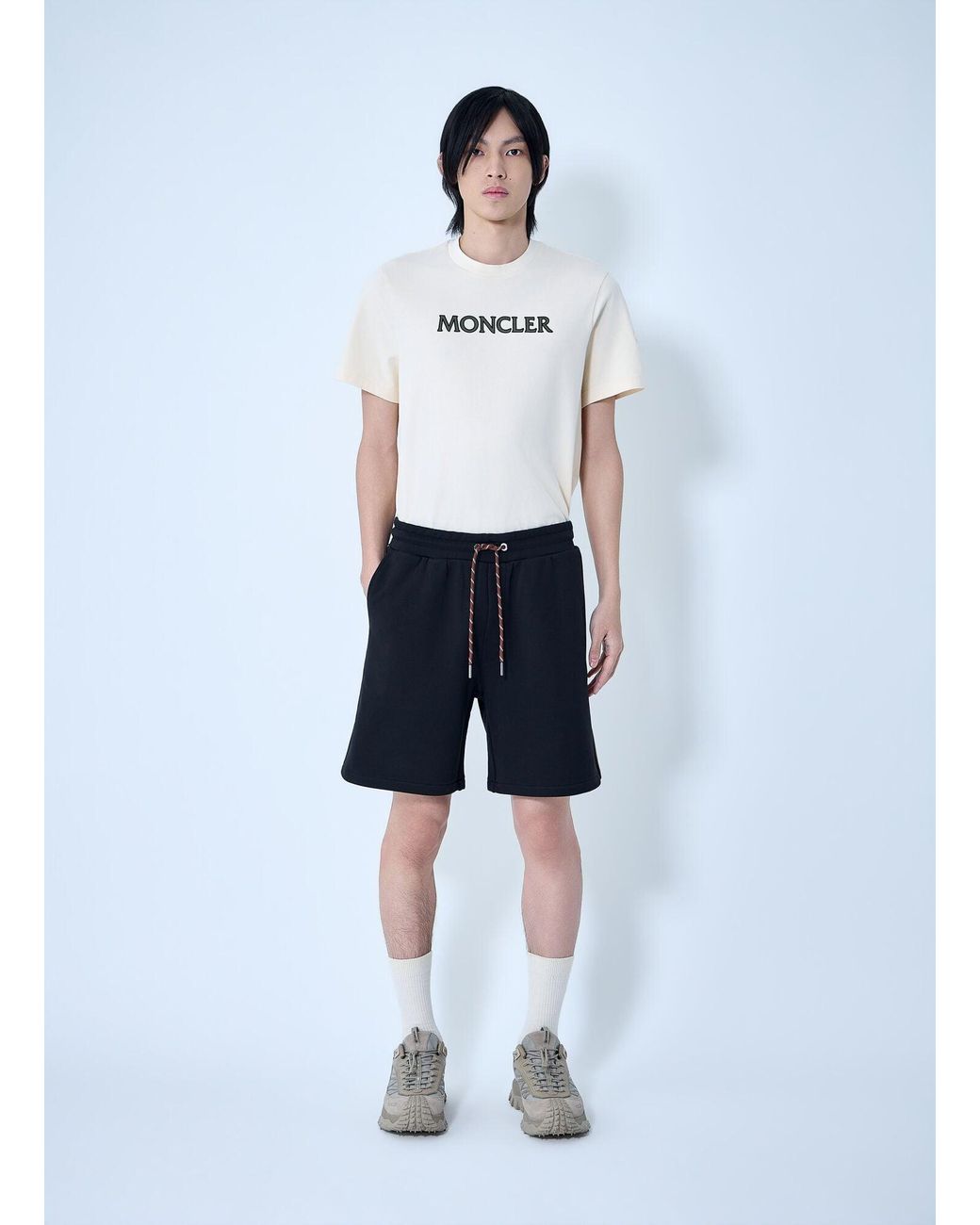 Moncler Blue Drawstring Jersey Shorts for men