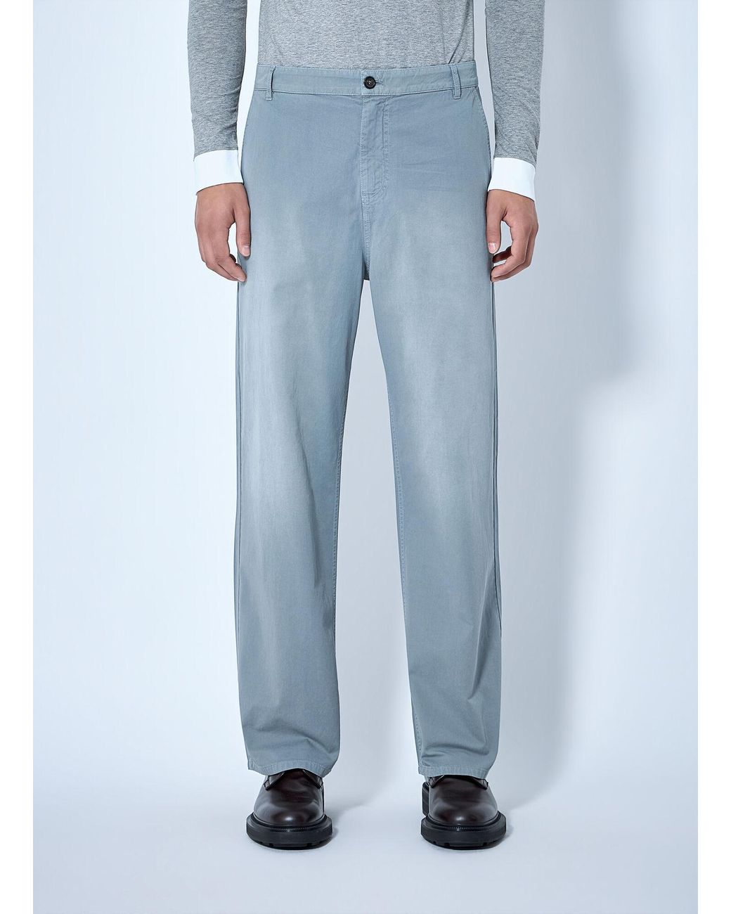 Miu Miu Blue Garment-Dyed Twill Pants