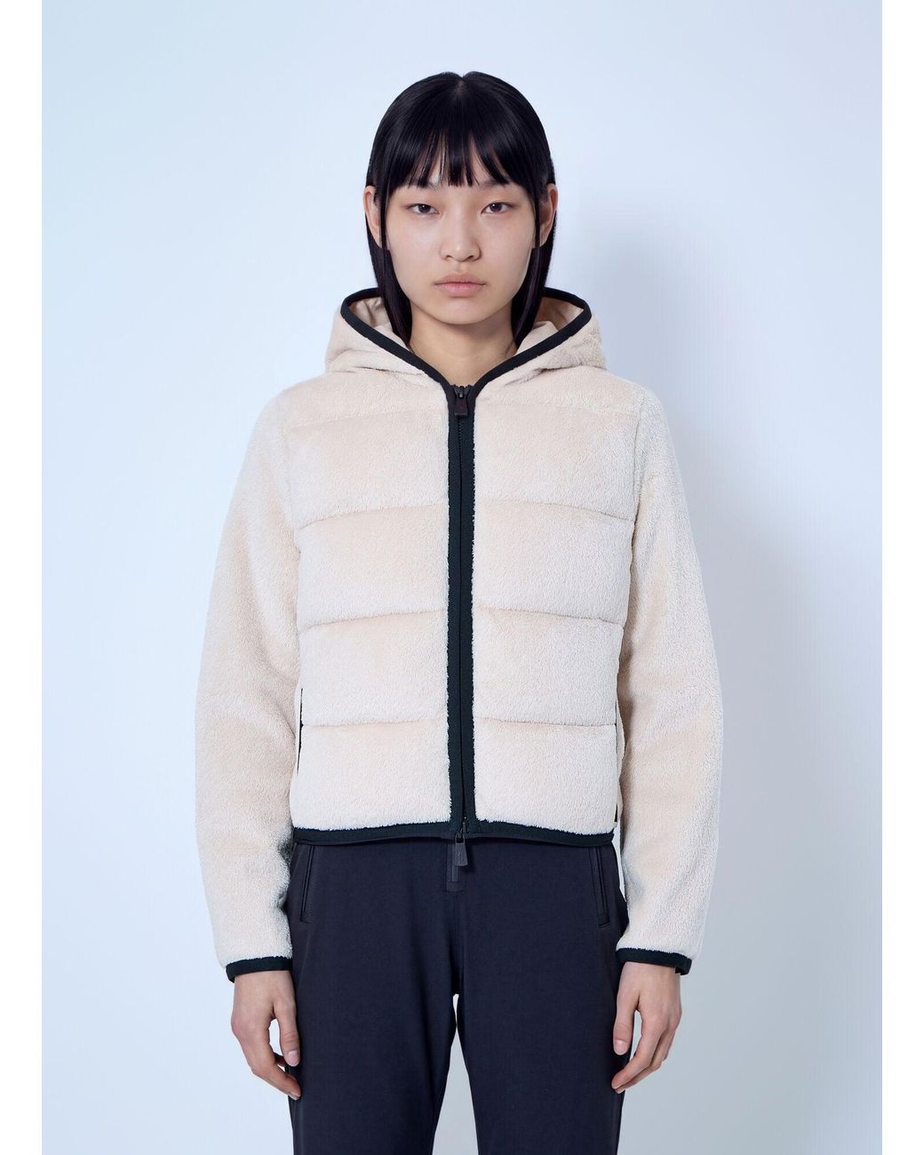 Moncler White Polartec Padded Zip-Up Hoodie