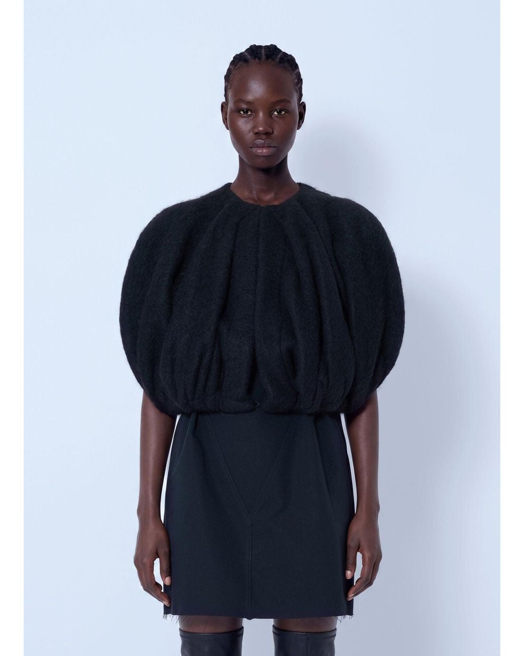 Rick Owens Blue Temple Bubble Cropped Top