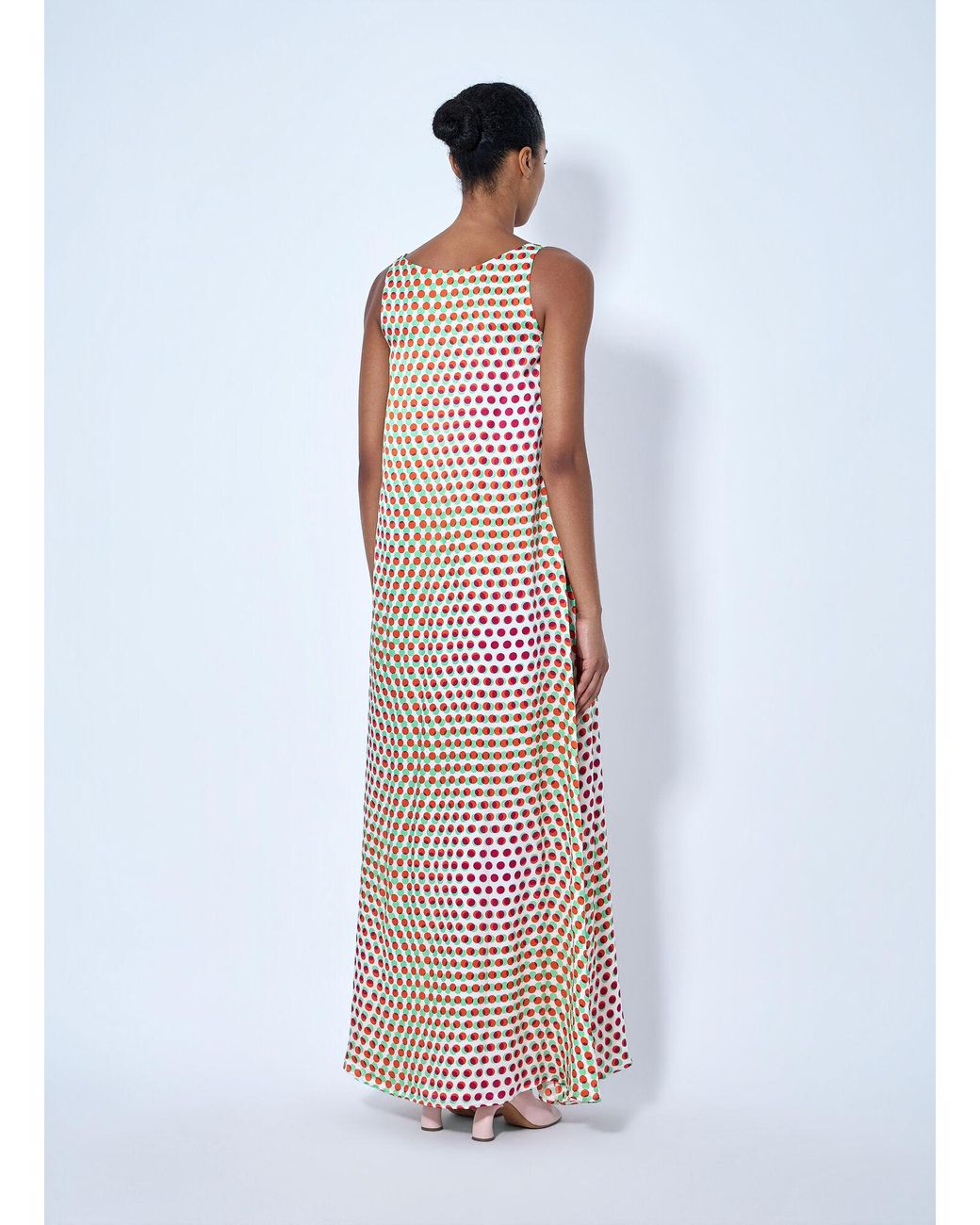 Dries Van Noten White Draz Polka-Dot Silk Maxi Dress