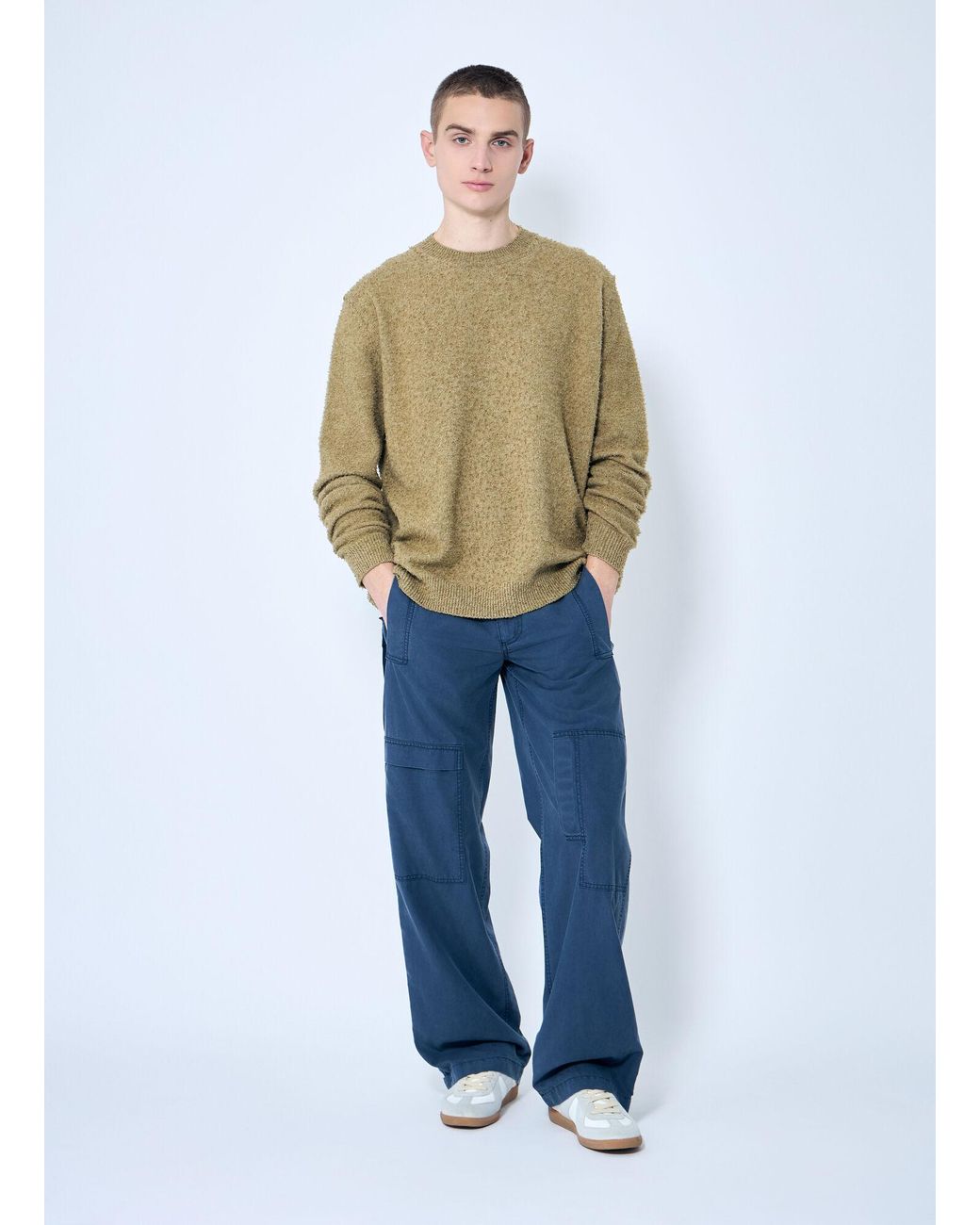 MM6 by Maison Margiela Blue Lightweight Cargo Pants for men