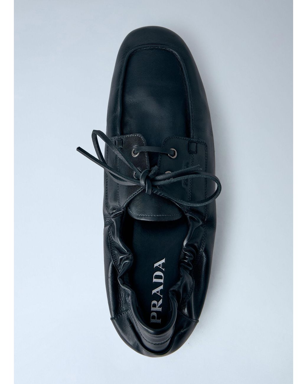 Prada Blue Leather Moccasins for men