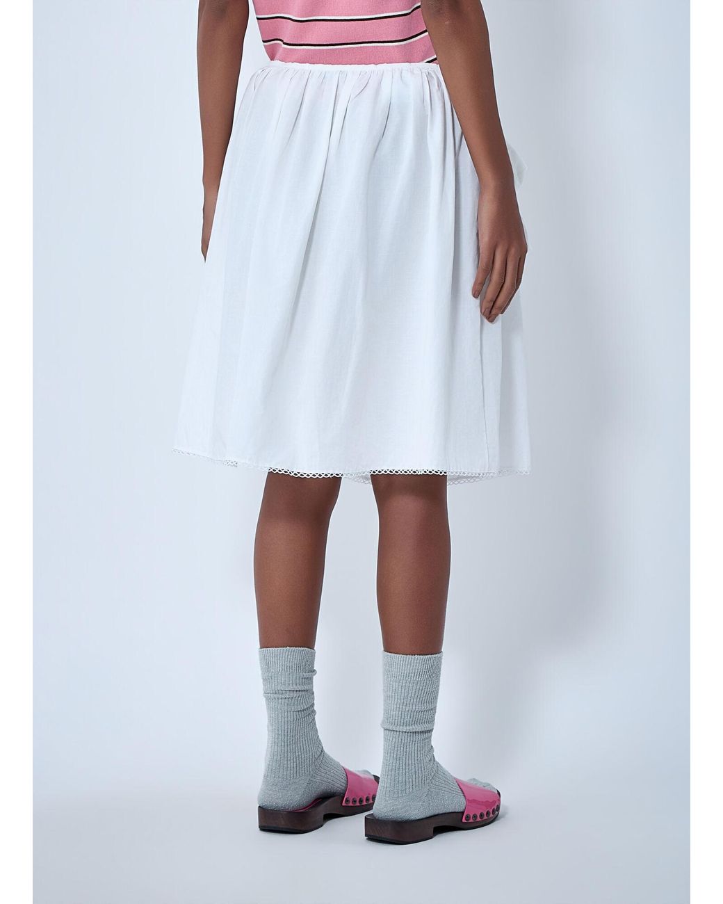 Miu Miu White Gathered Skirt