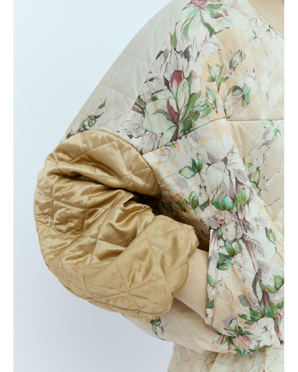 Dries Van Noten Quilted Floral Bomber Jacket in White | Lyst
