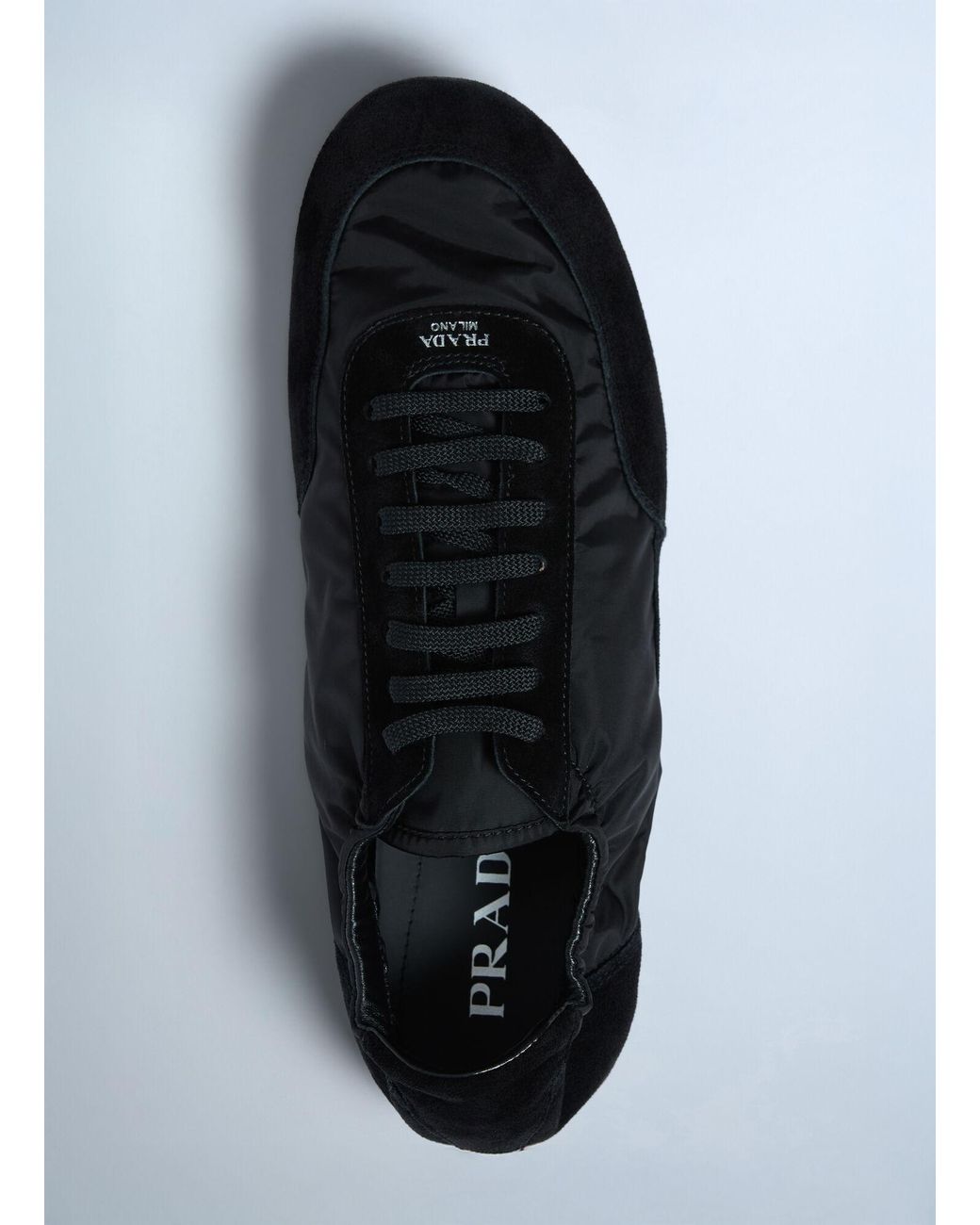 Prada Black Collapse Re-Nylon And Suede Sneakers for men