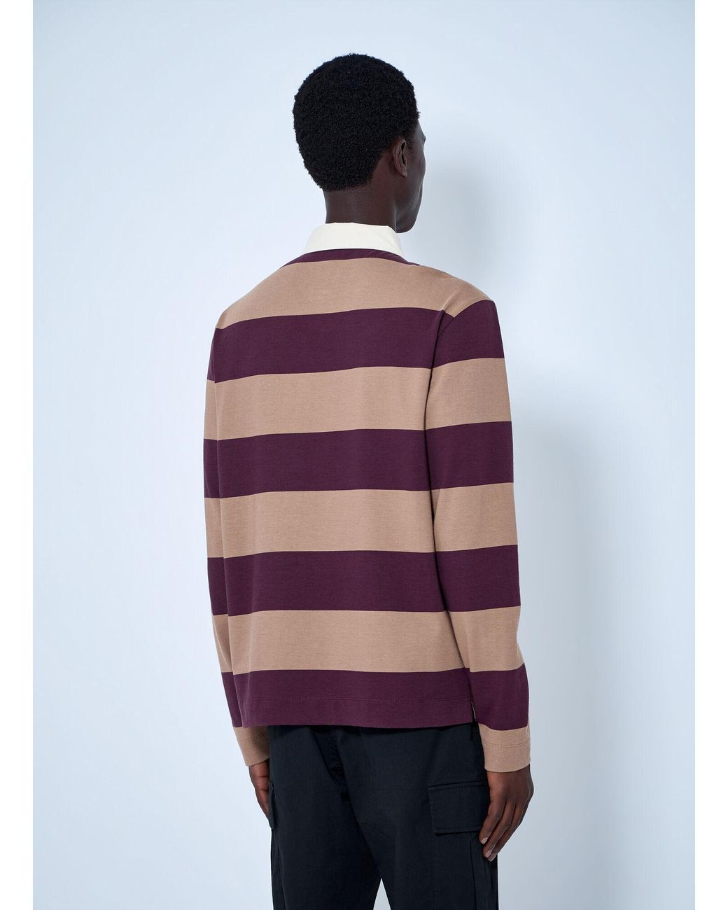 Moncler Red Striped Rugby Shirt for men