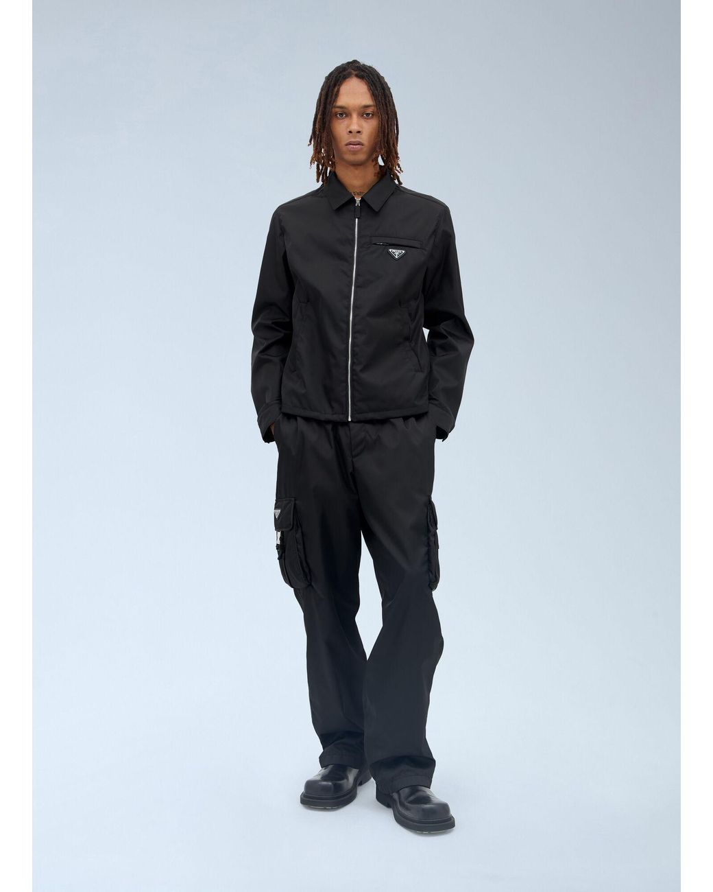 Prada Blue Re-Nylon Blouson Jacket for men