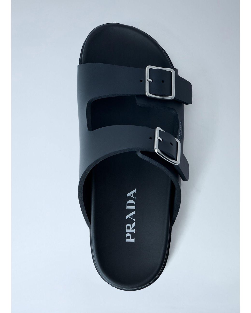 Prada Black Rubber Slides